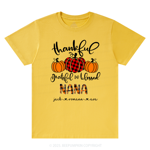 Personalized Thanksgiving Family Matching Grandparents Pumpkin Shirt