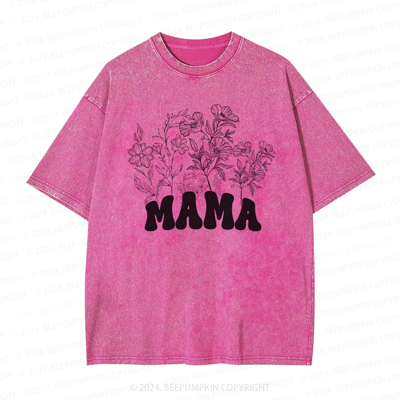 Floral New Wildflowers Mama Washed T-Shirts 