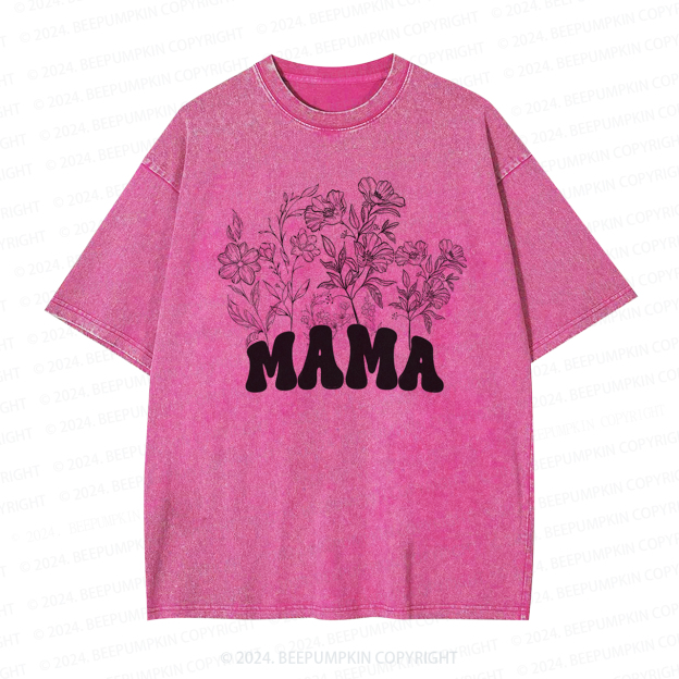 Floral New Wildflowers Mama Washed T-Shirts 