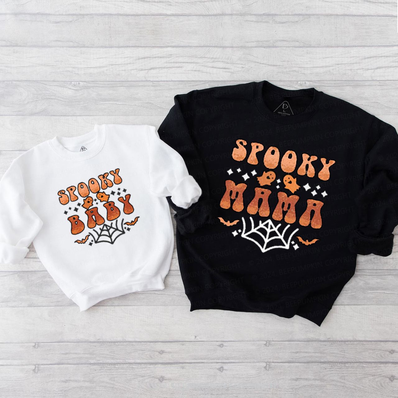 Personalized Retro Halloween Spooky Family Matching Sweatshirt