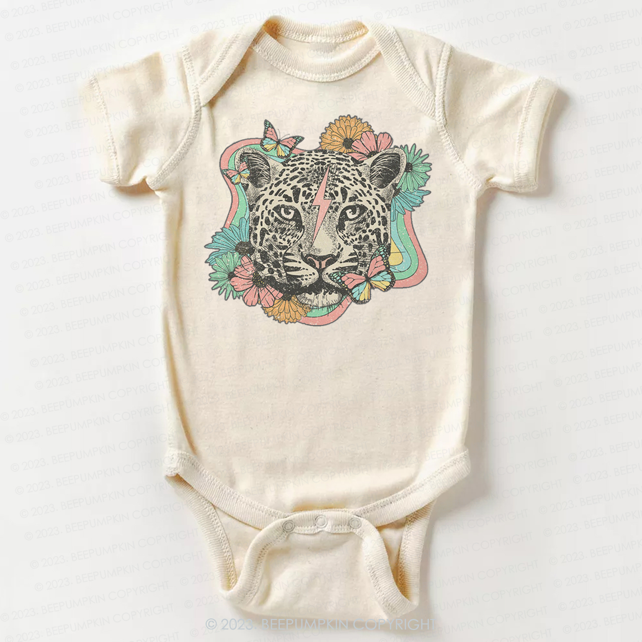 Wild Flower Animal Leopard Bodysuit For Baby