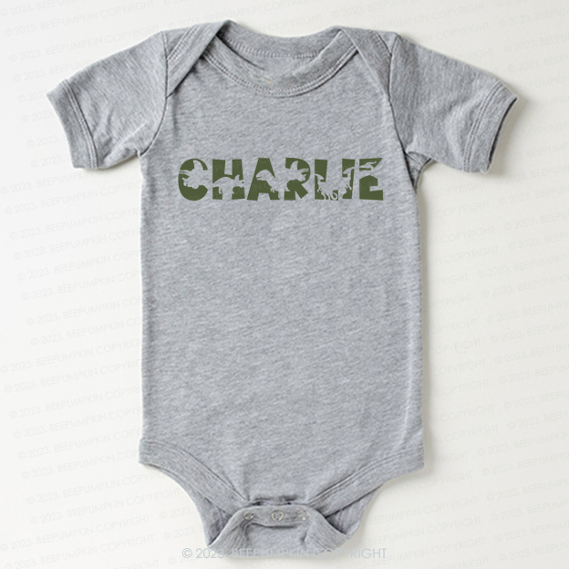 Personalized Dinosaur Name Bodysuit For Baby