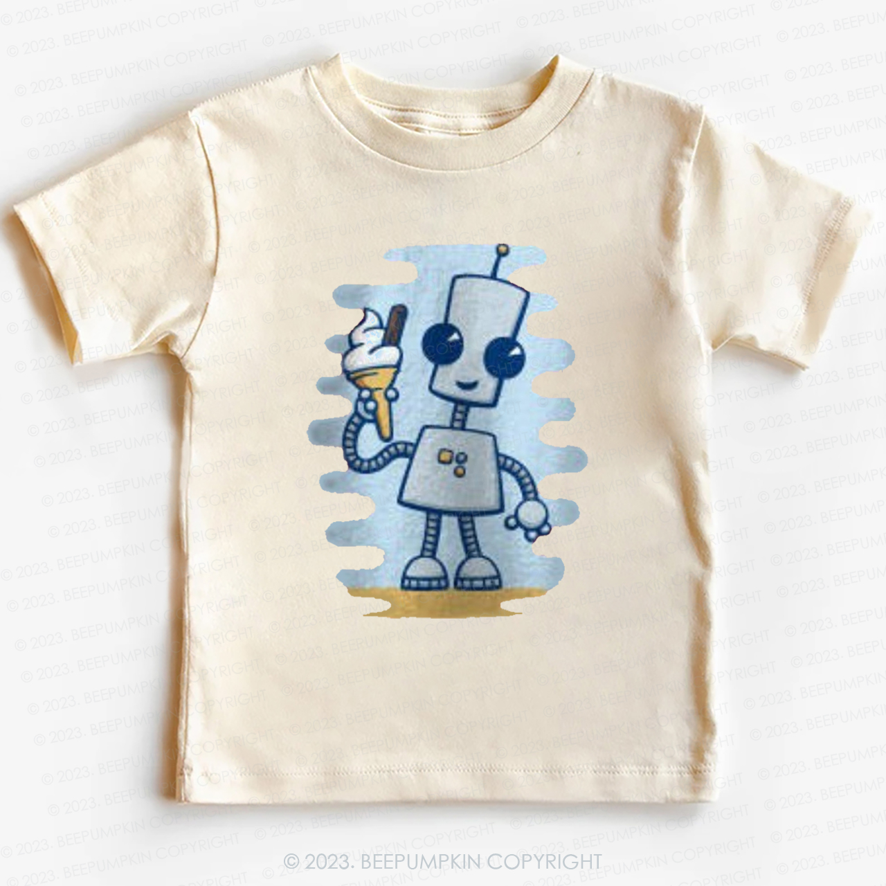 Ned's Ice Cream Cute Robot Kids Shirt