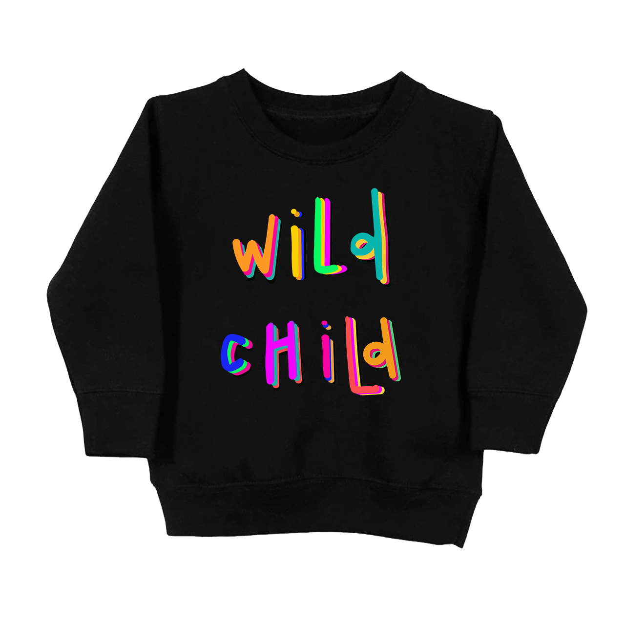 Wild Child Colorful Font Kids Sweatshirt