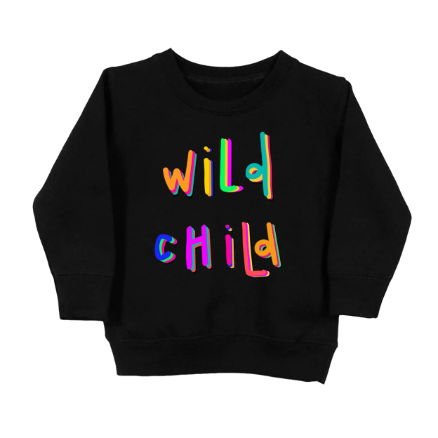 Wild Child Colorful Font Kids Sweatshirt
