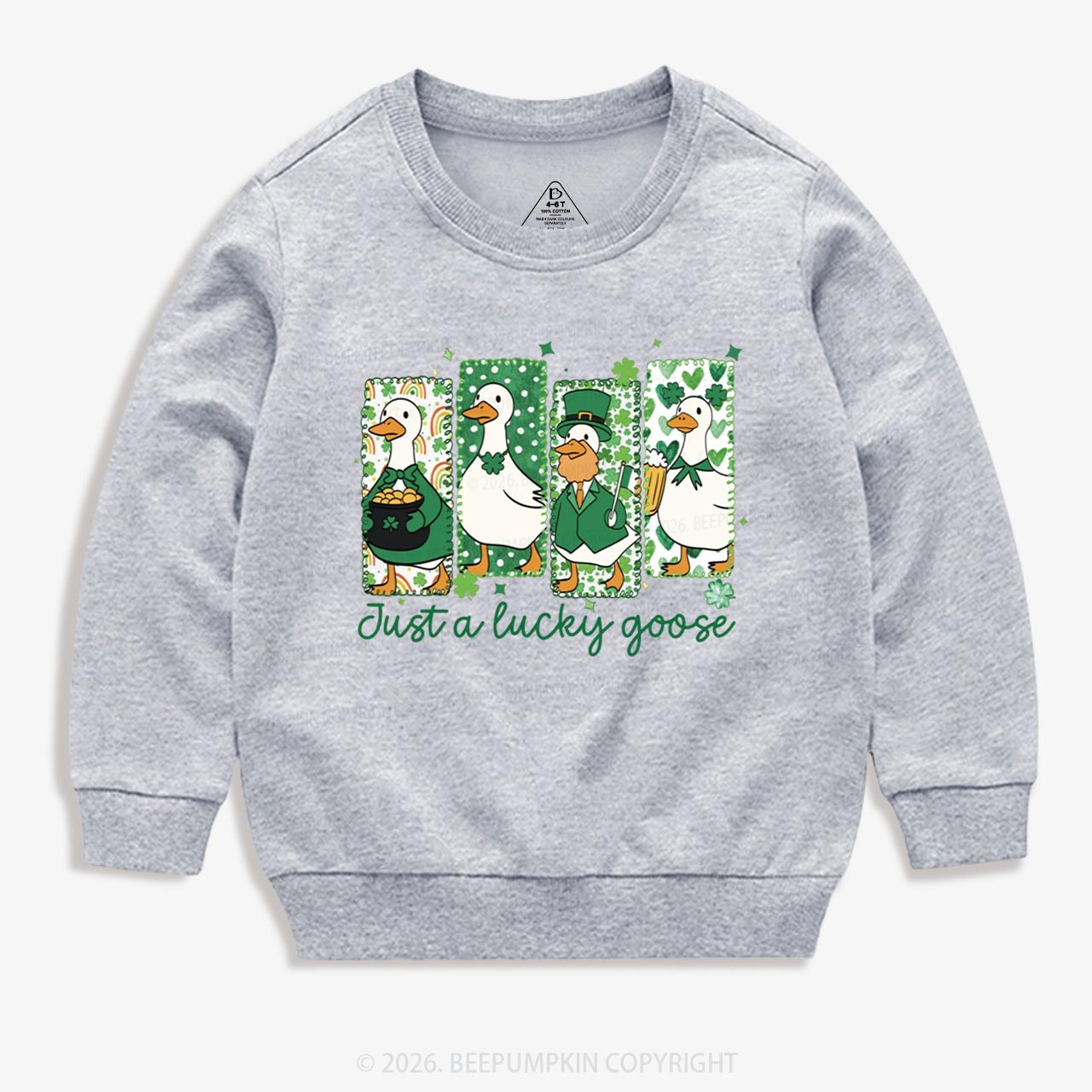 Holiday Goose St Patrick's Day Kid's Sweatshirt