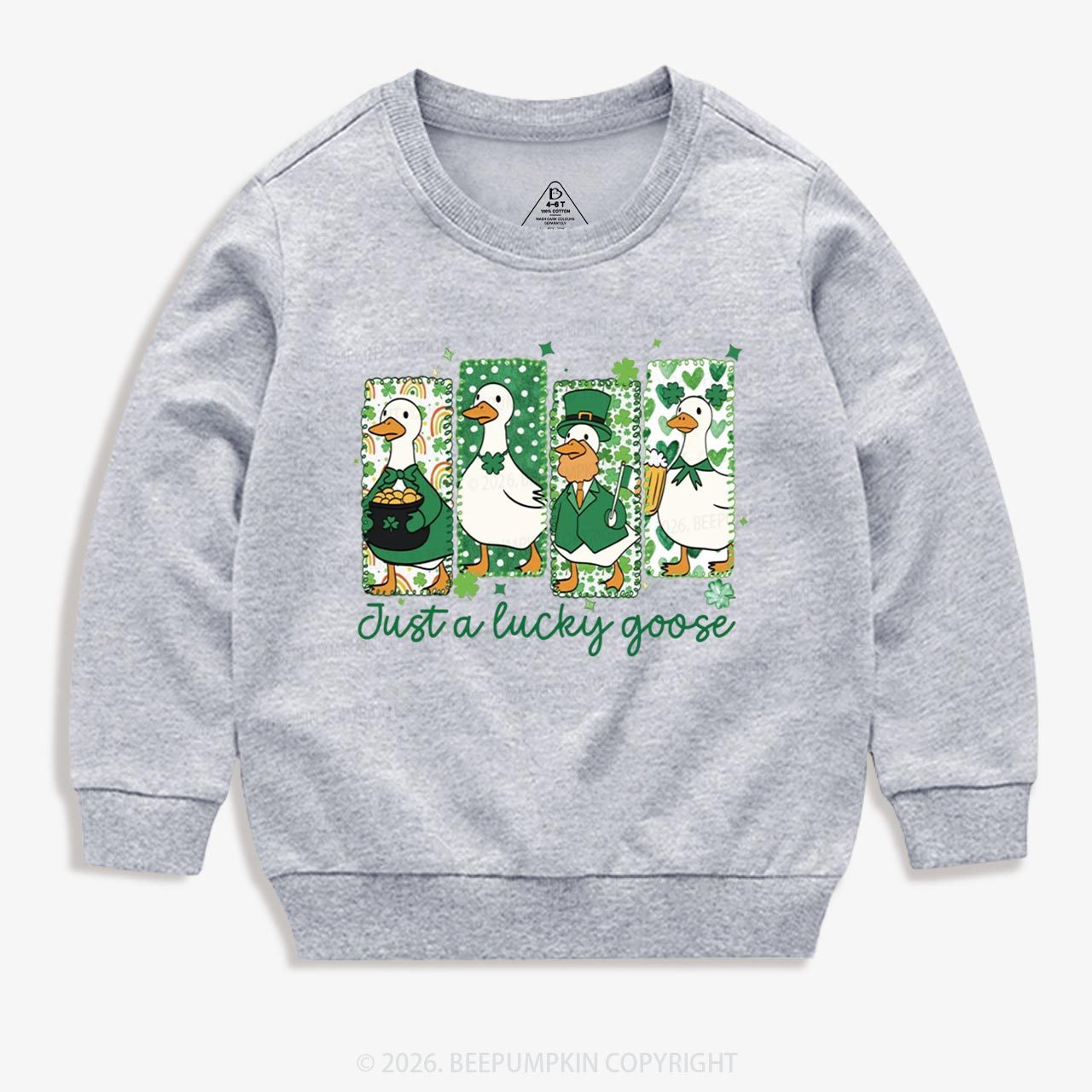 Holiday Goose St Patrick's Day Kid's Sweatshirt