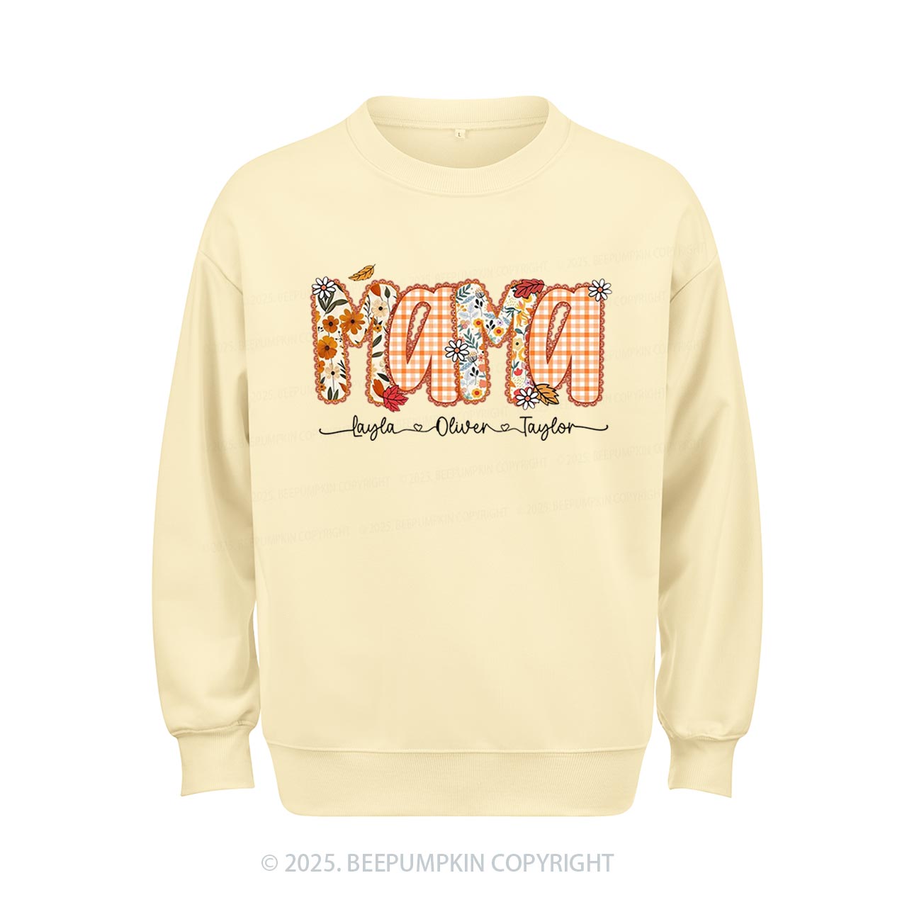 Personalized Preppy Fall Pumpkin Lace Sweatshirt Beepumpkin