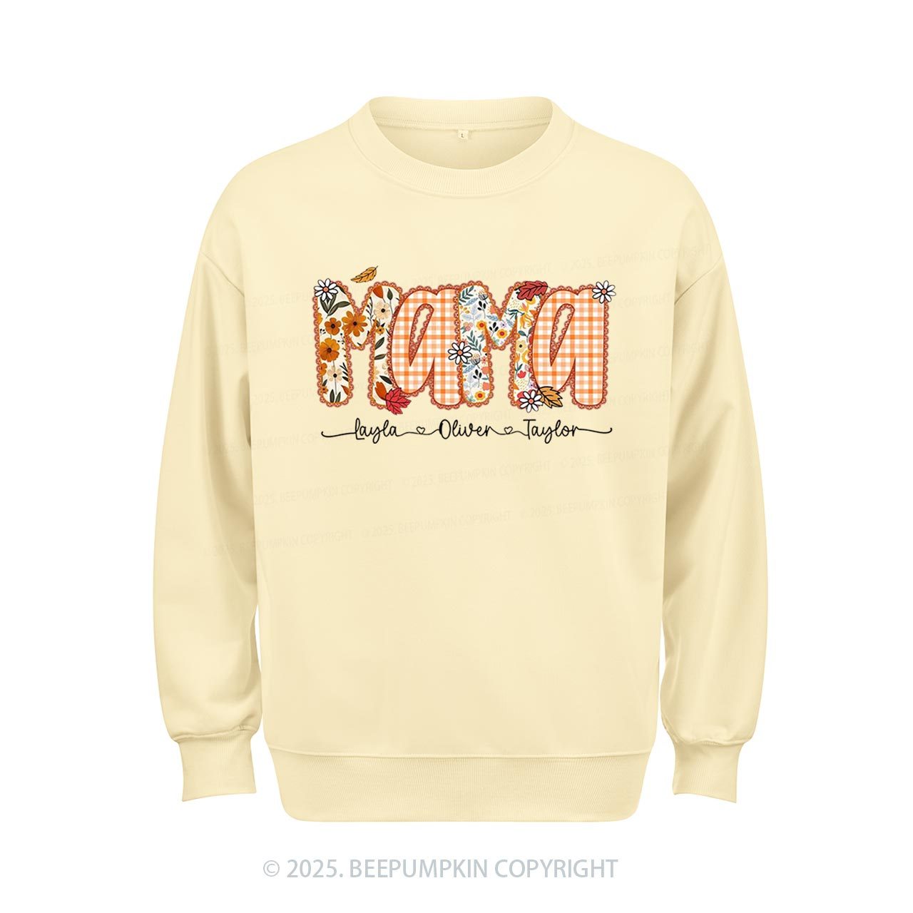 Personalized Preppy Fall Pumpkin Lace Sweatshirt Beepumpkin