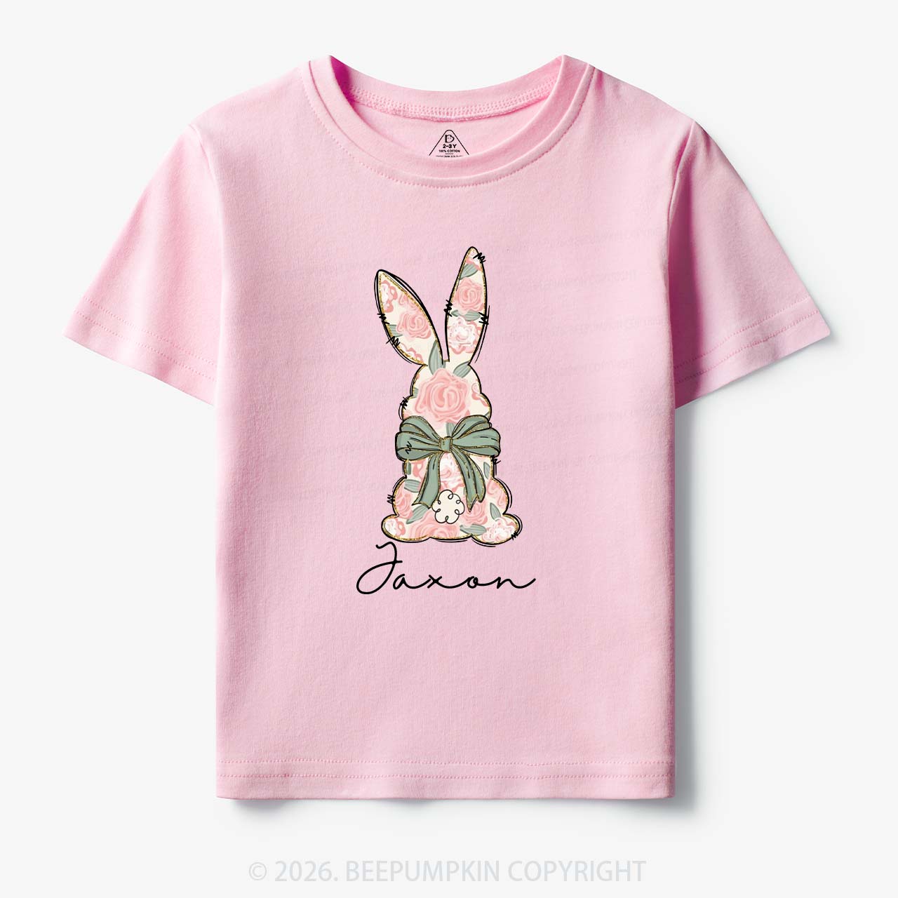 Personalized Floral Easter Bunny Toddler&Kid's Tees