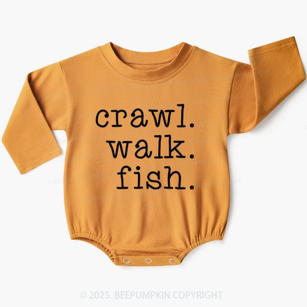 Crawl Walk Fish Baby Bubble Romper Beepumpkin