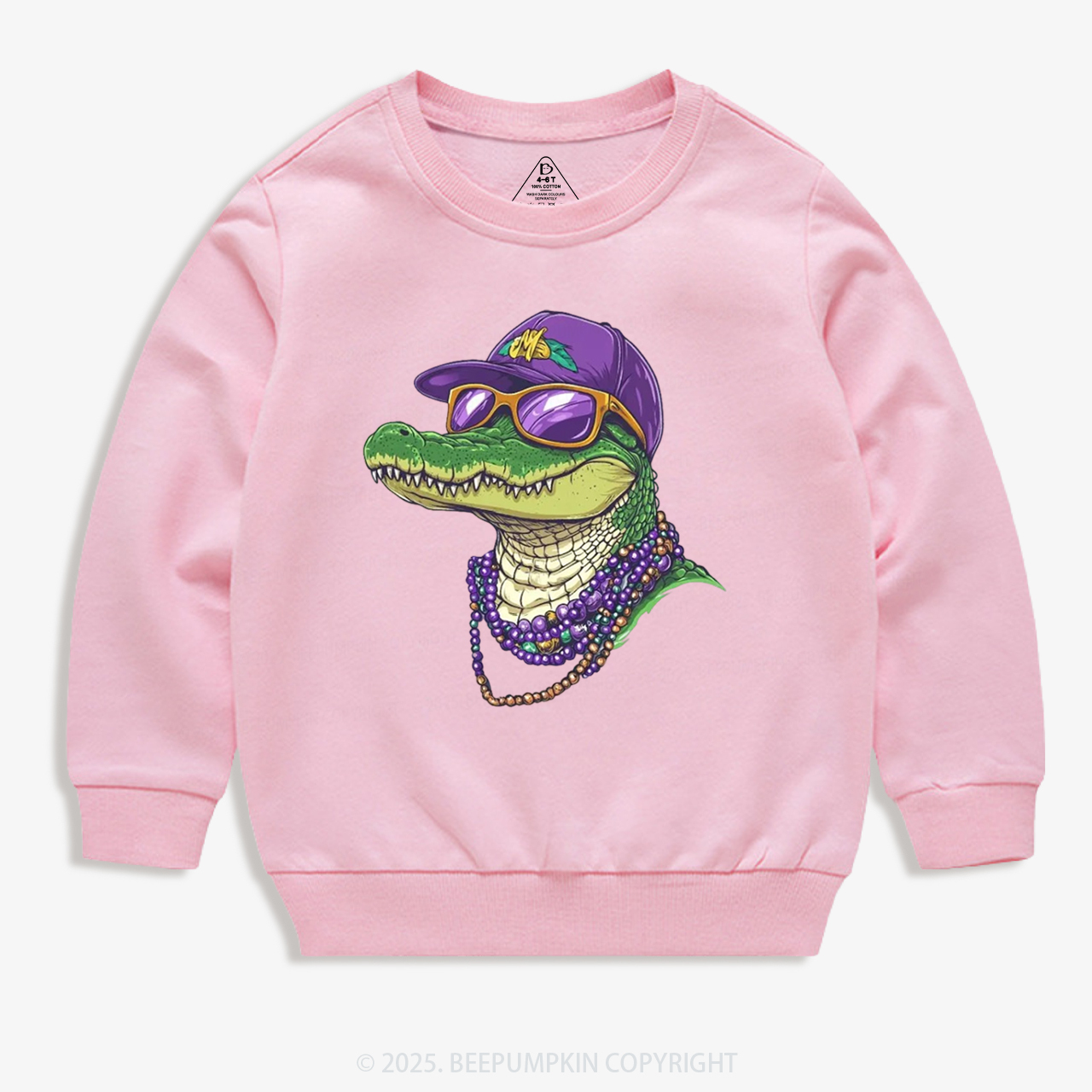 Alligator Mardi Gras Kid's Sweatshirt