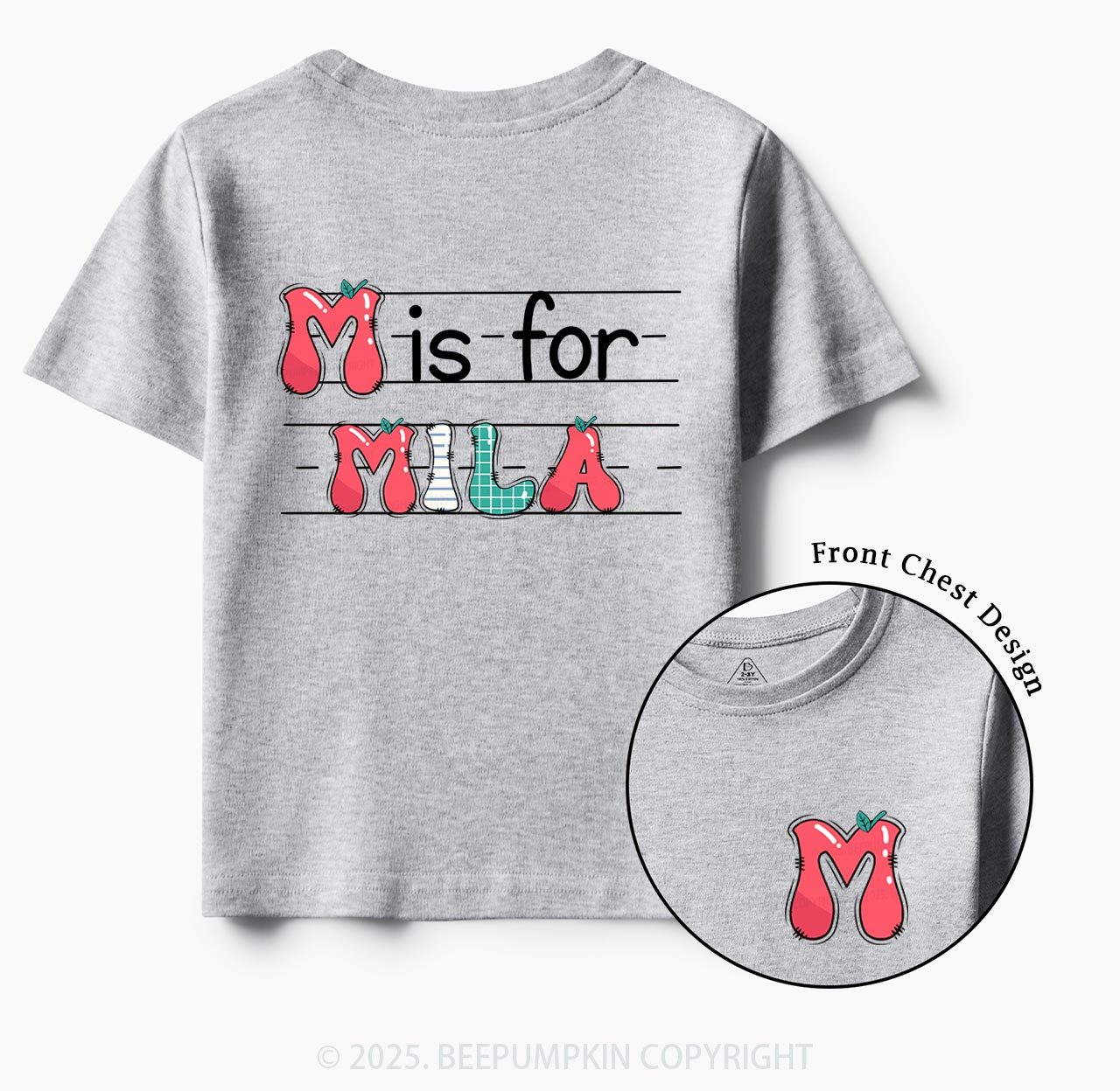 Personalized Kids Name Back To School Toddler&Kid's Tees Beepumpkin