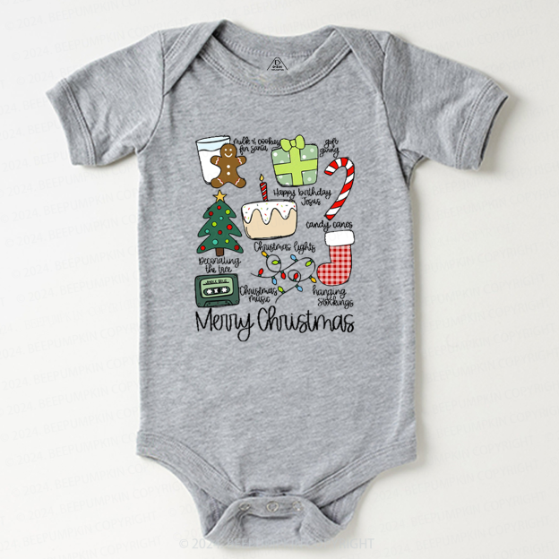 Merry Christmas Retro Holiday Baby Bodysuit