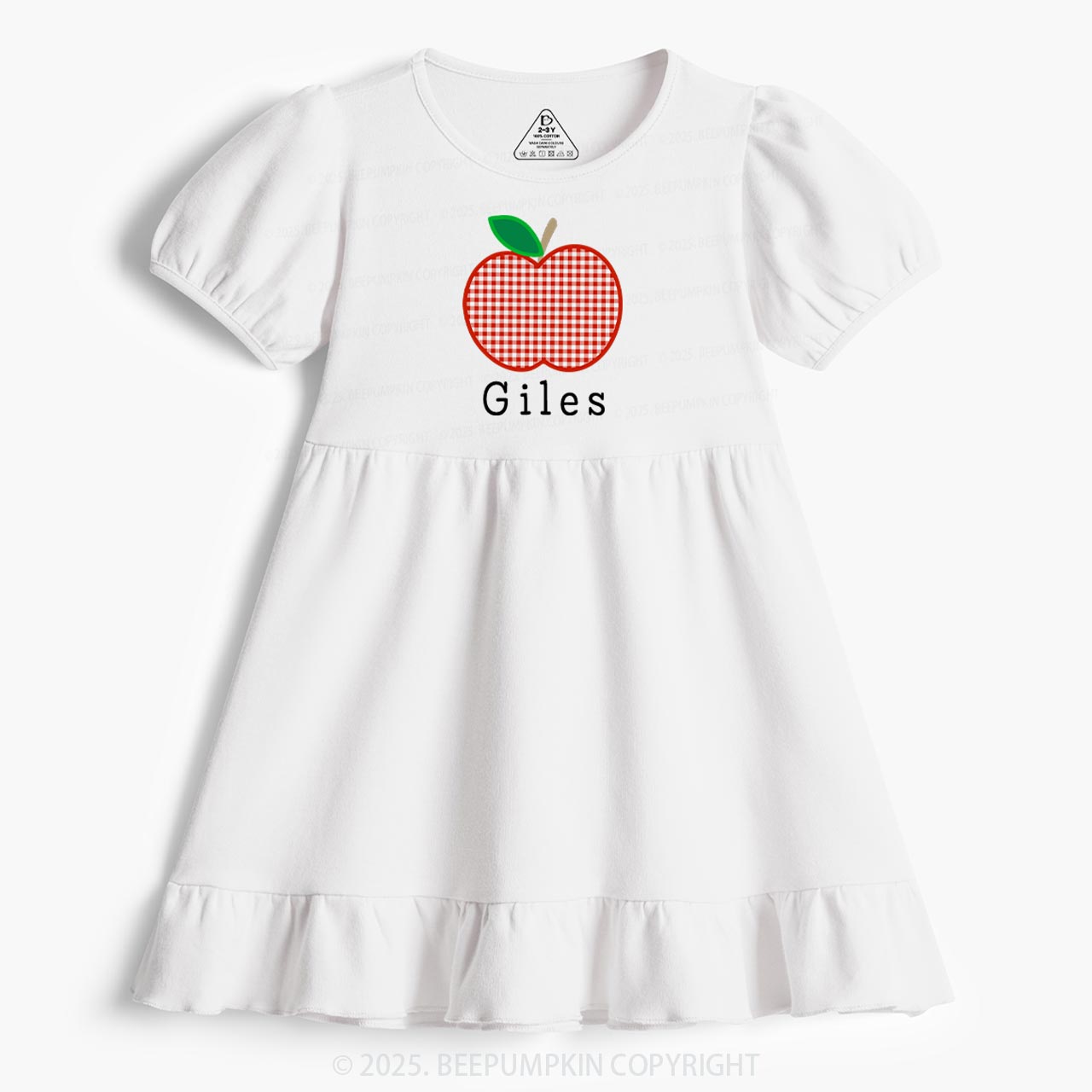 Personalized Happy School Vibes Toddler&Kid's Ruffle Dress Beepumpkin 