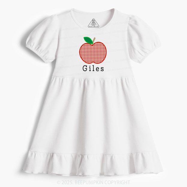 Personalized Happy School Vibes Toddler&Kid's Ruffle Dress Beepumpkin 