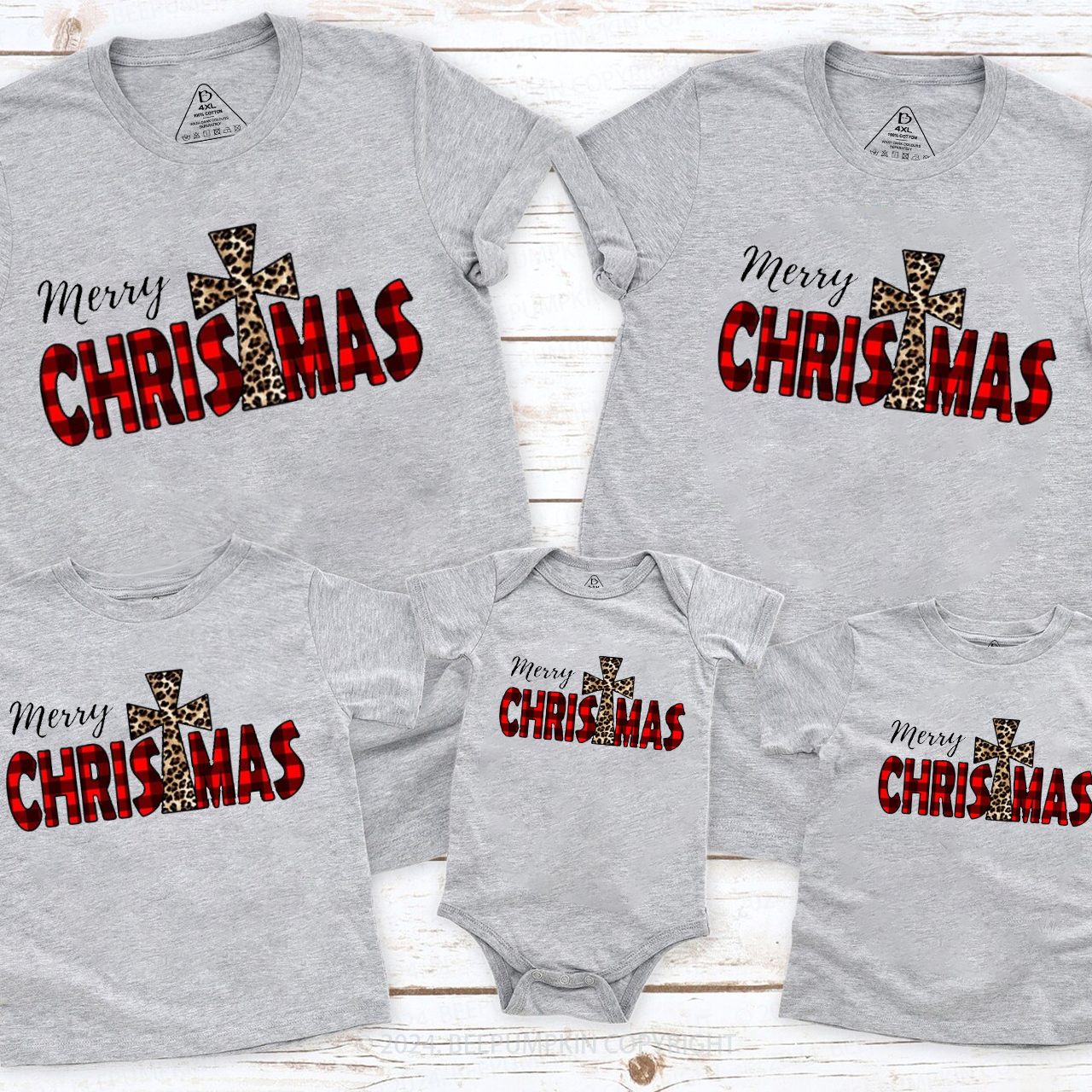 Christmas Buffalo Plaid Merry Christmas Matching T-Shirts