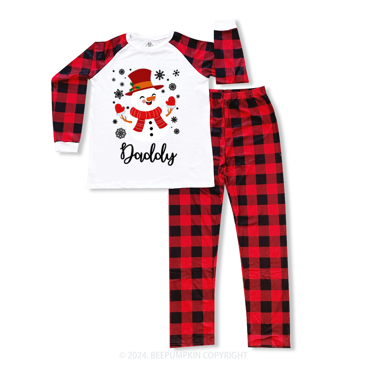 Personalized Happy Snowman Christmas Family Matching Pajama Set Beepumpkin