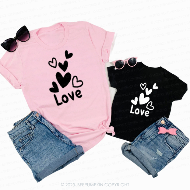 Floating Hearts Matching Valentine��s Shirts
