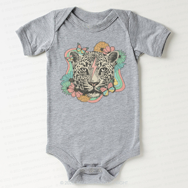 Wild Flower Animal Leopard Bodysuit For Baby