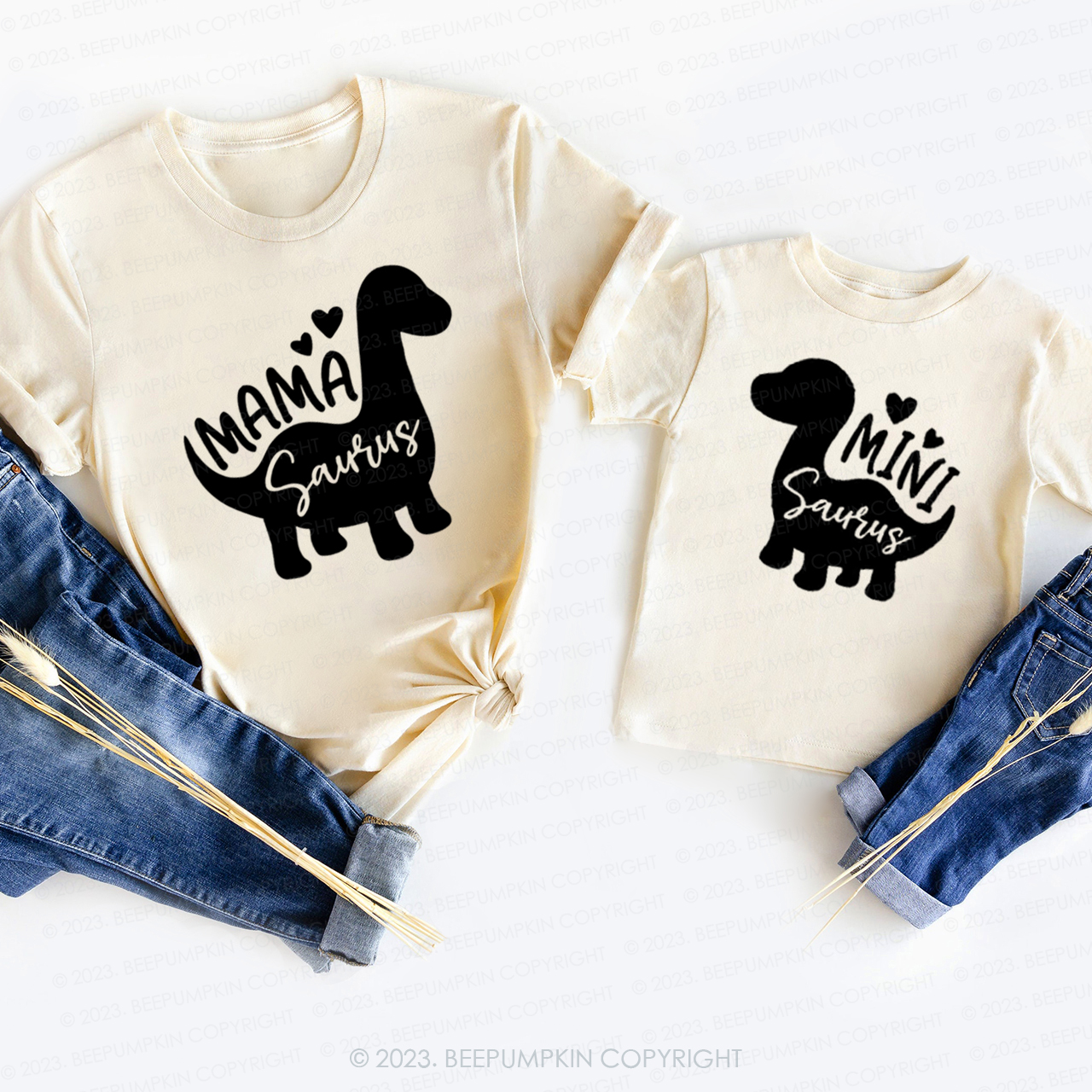 Dinosaur Silhouette T-Shirts For Mom&Me