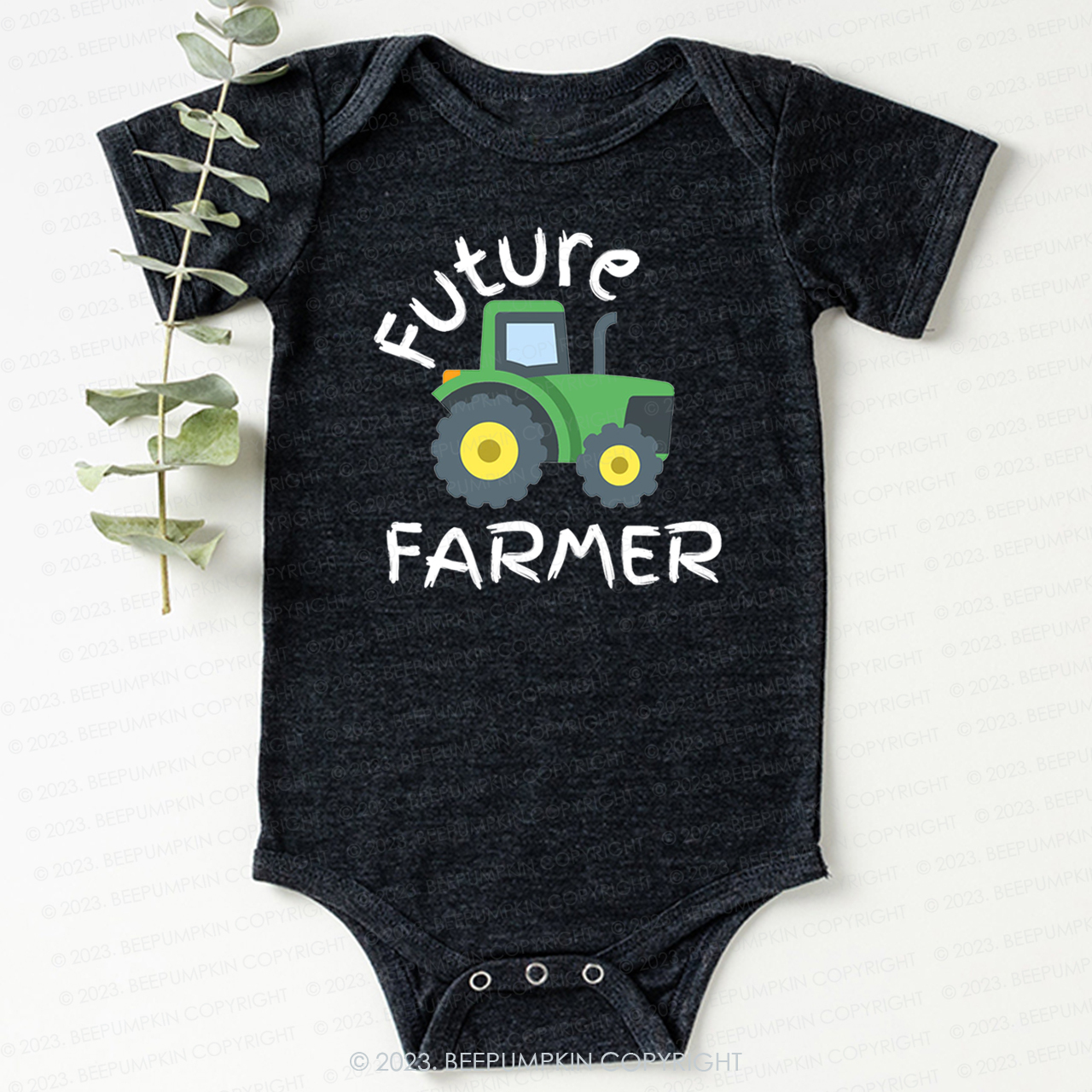 Future Farmer Cute Tractor Bodysuit For Baby