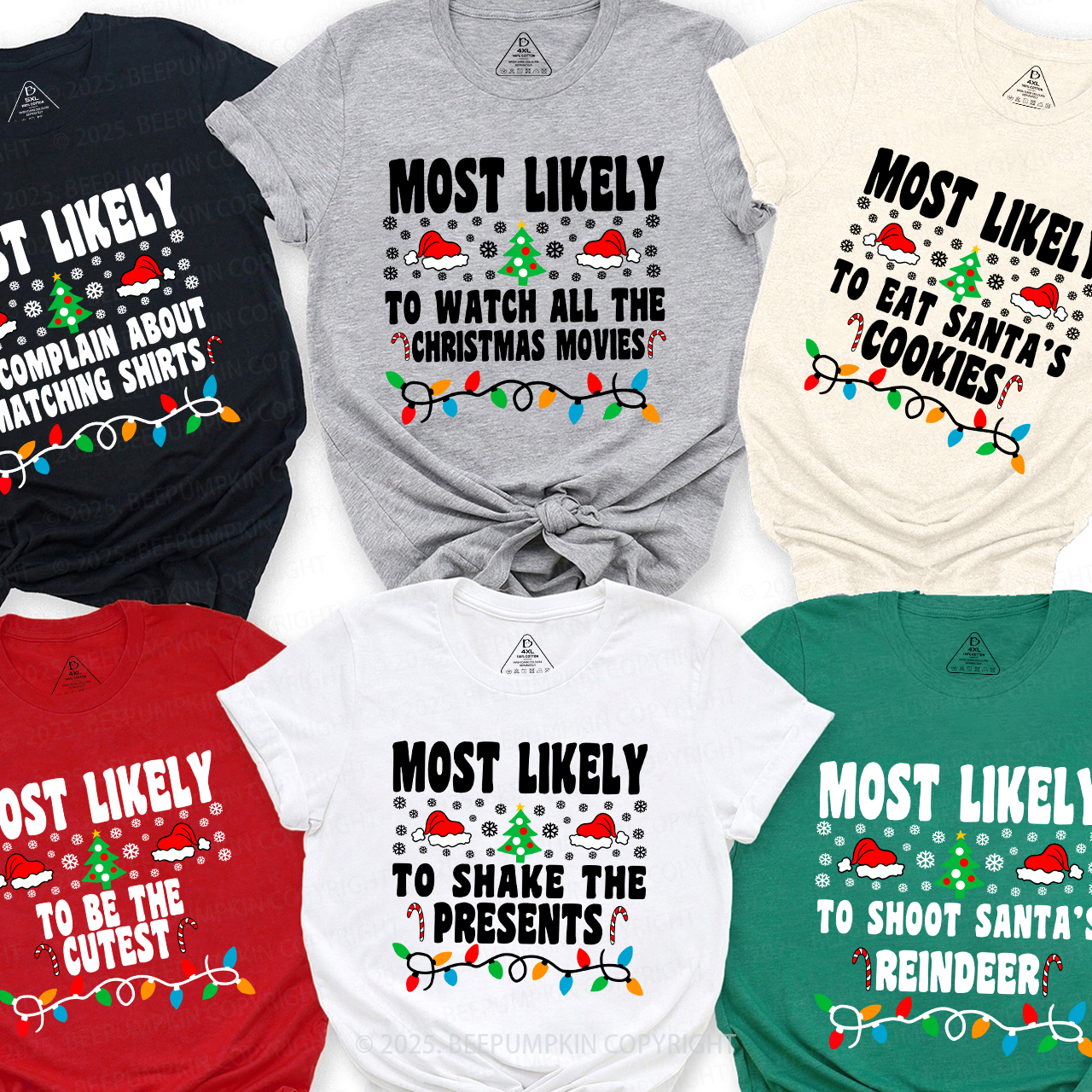Most Likely To Light Tree Family Matching T-Shirts Beepumpkin