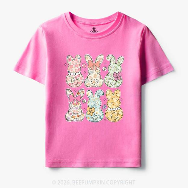 Vintage Spring Floral Bunny Bows Toddler&Kid's Tees