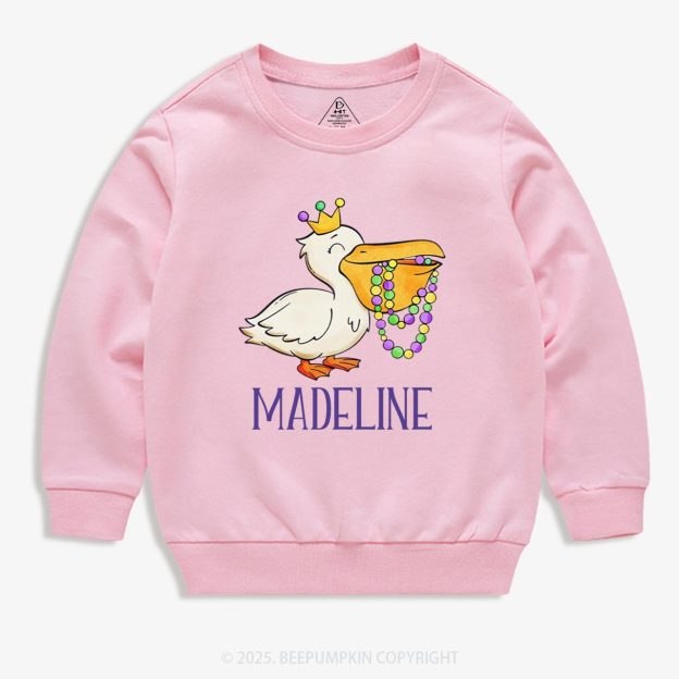 Personalized Louisiana Pelican Kid's Sweatshirt