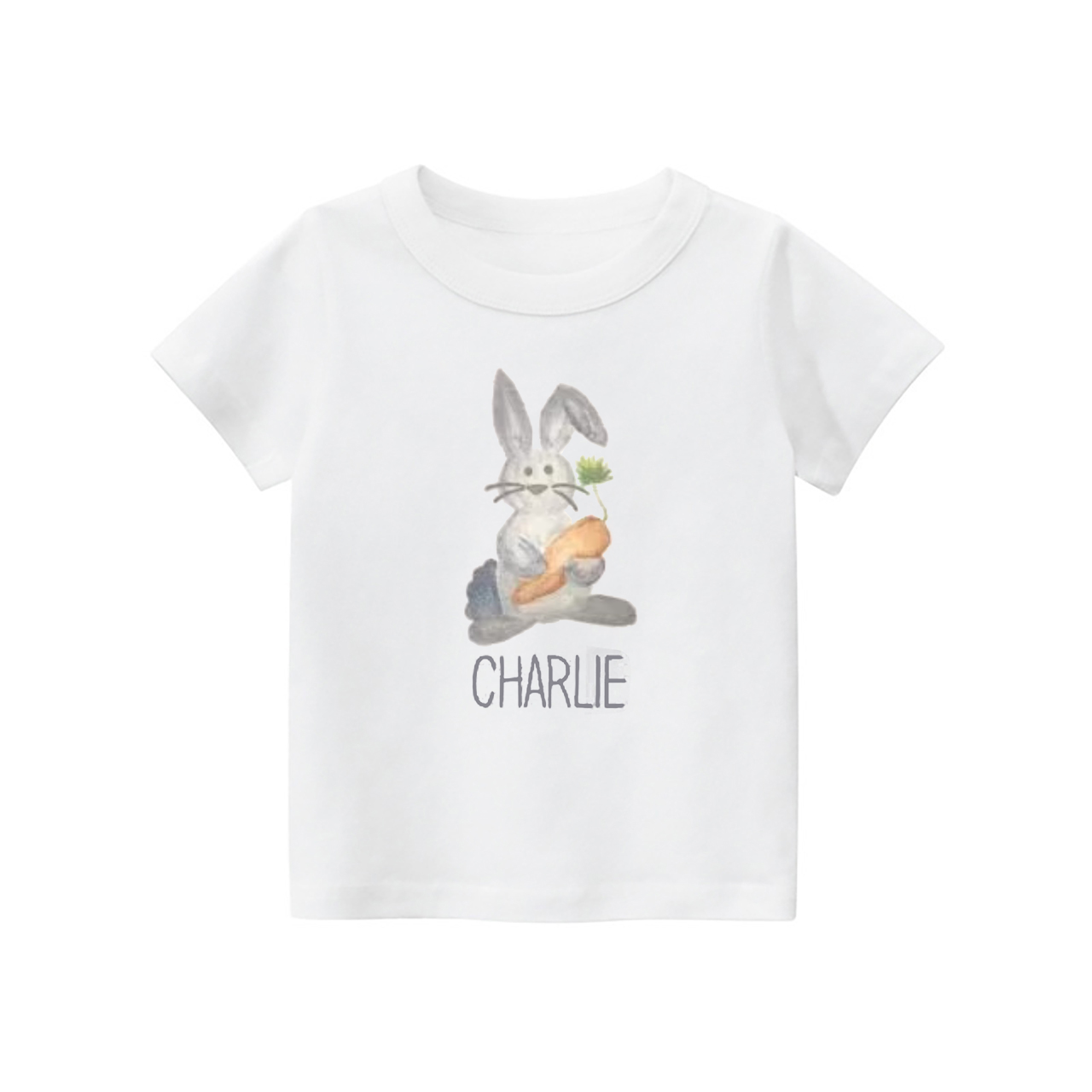 Personalized Watercolor Bunny Easter Kids Shirt