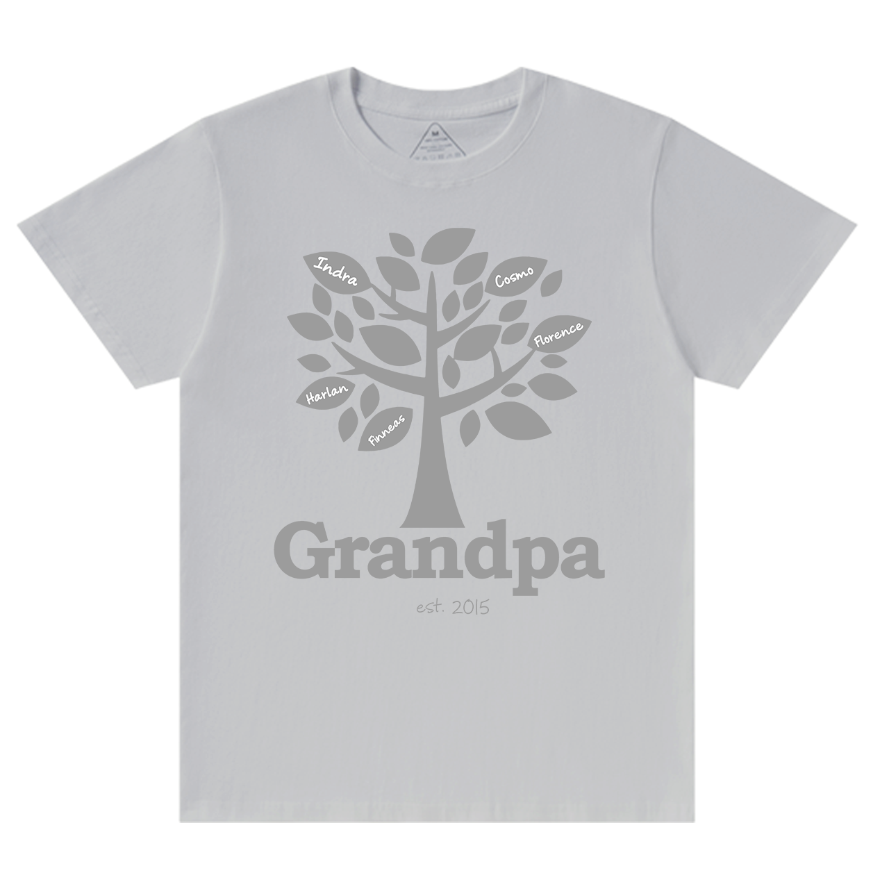 Personalized Family Tree Grandpa Established T-shirt