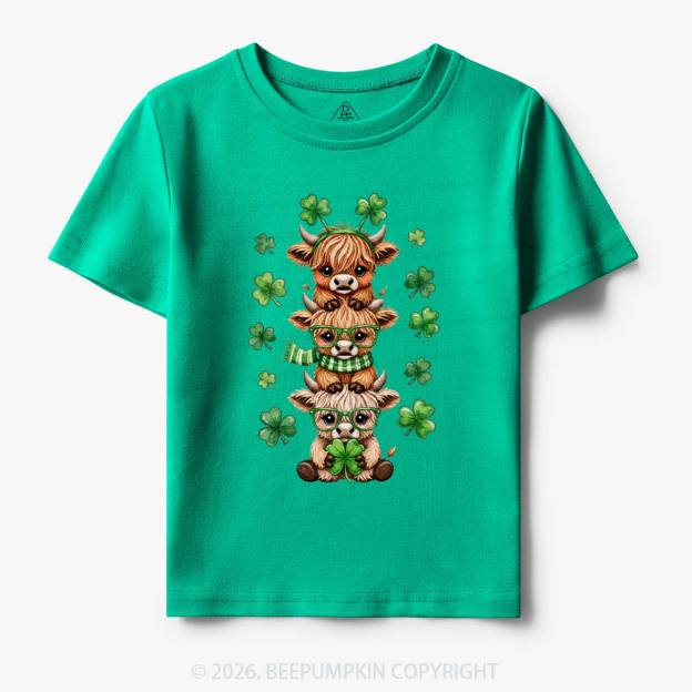 Highland Cow St. Patrick's Day Toddler&Kid's Tees Beepumpkin