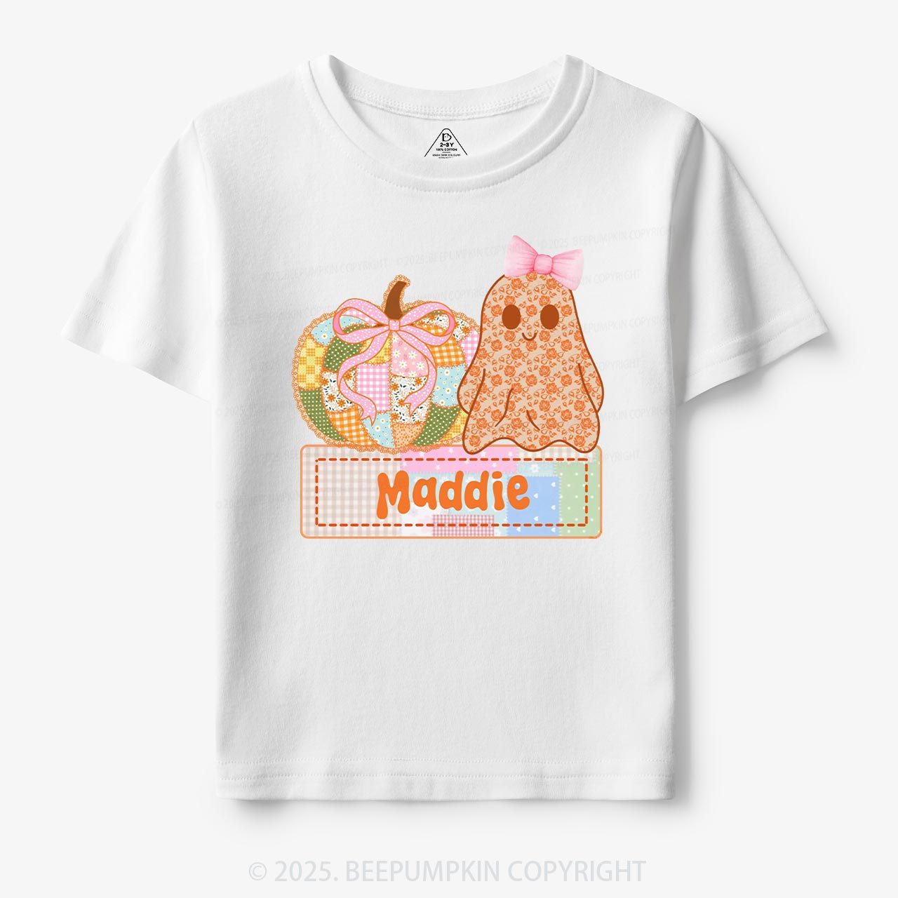 Personalized Pumpkin & Pretty Ghost Toddler&Kid's Tees Beepumpkin