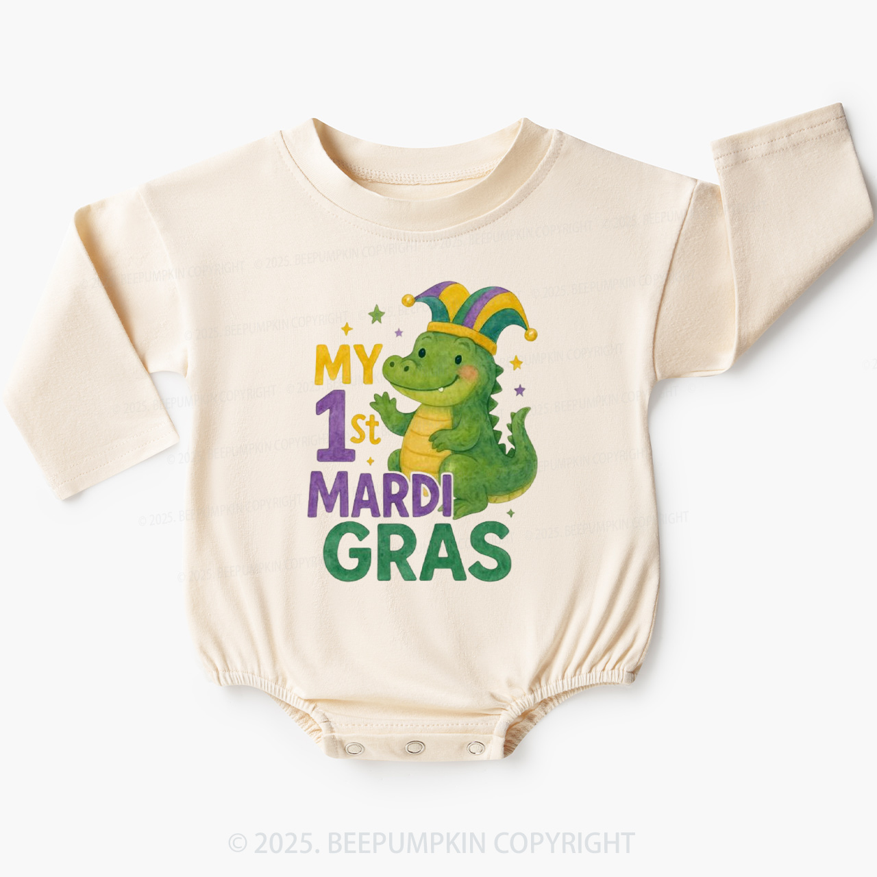 My First Mardi Gras Baby Bubble Romper Beepumpkin