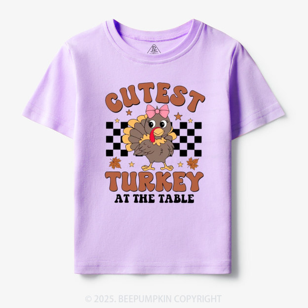 Coolest Turkey At The Table Thanksgiving Toddler&Kid's Tees Beepumpkin