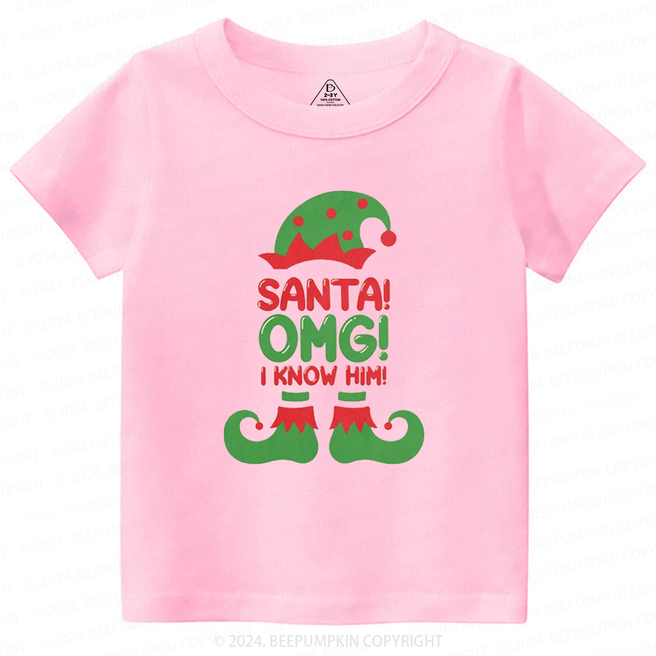 Santa OMG I Know Him Funny Christmas Toddler&Kids Tees 
