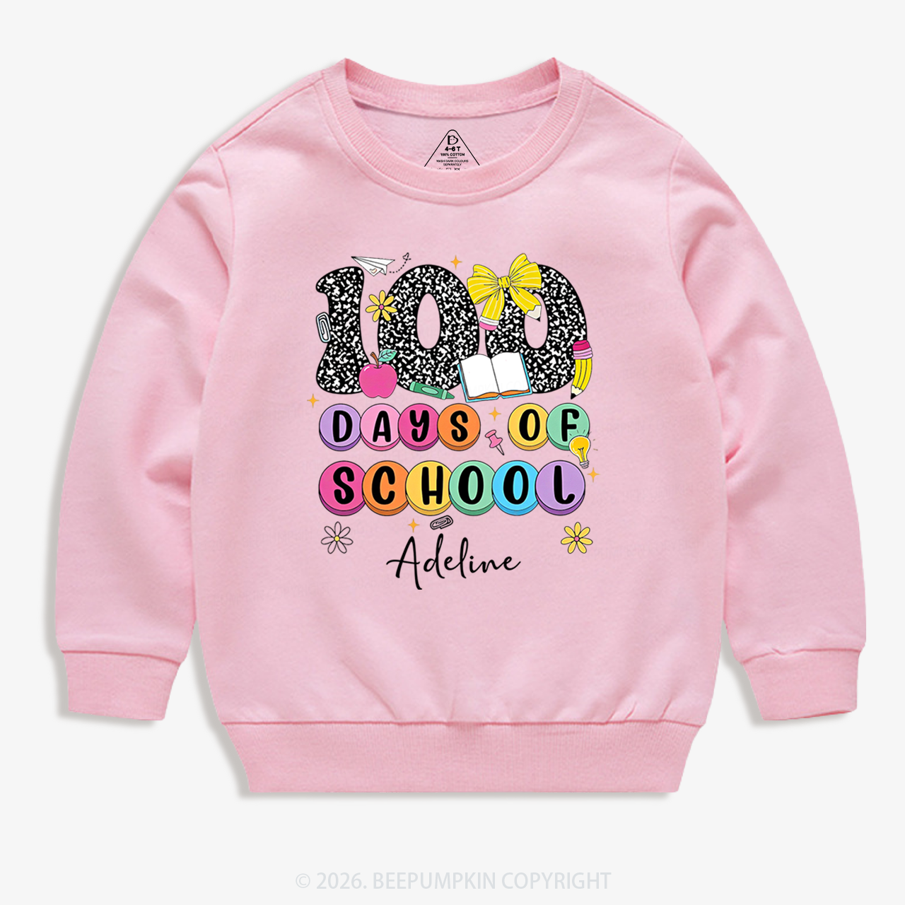 Personalized 100 Days Smarter and Sweeter Toddler&Kid's Sweatshirt