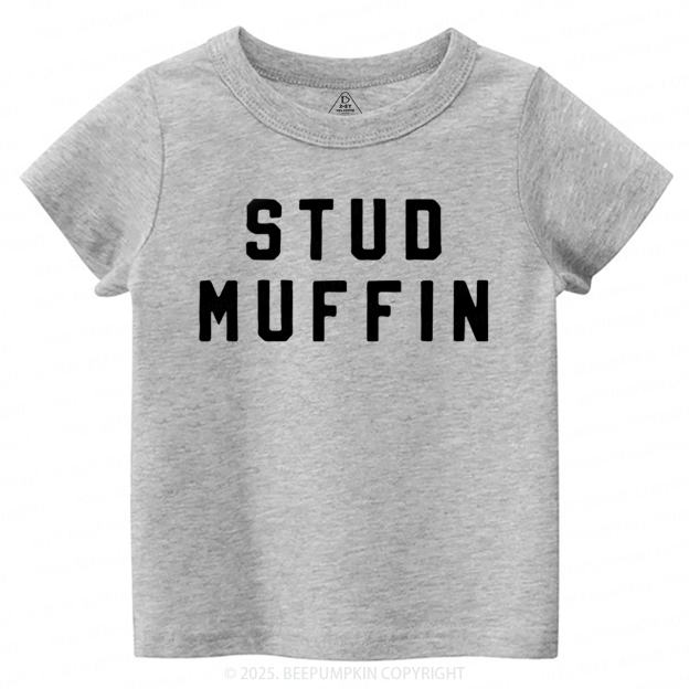 Stud Muffin Valentines Day Toddler&Kids Tees Beepumpkin