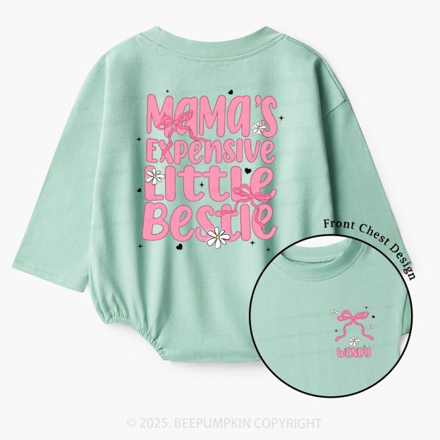 Personalized Mama's Expensive Little Bestie Baby Bubble Romper Beepumpkin