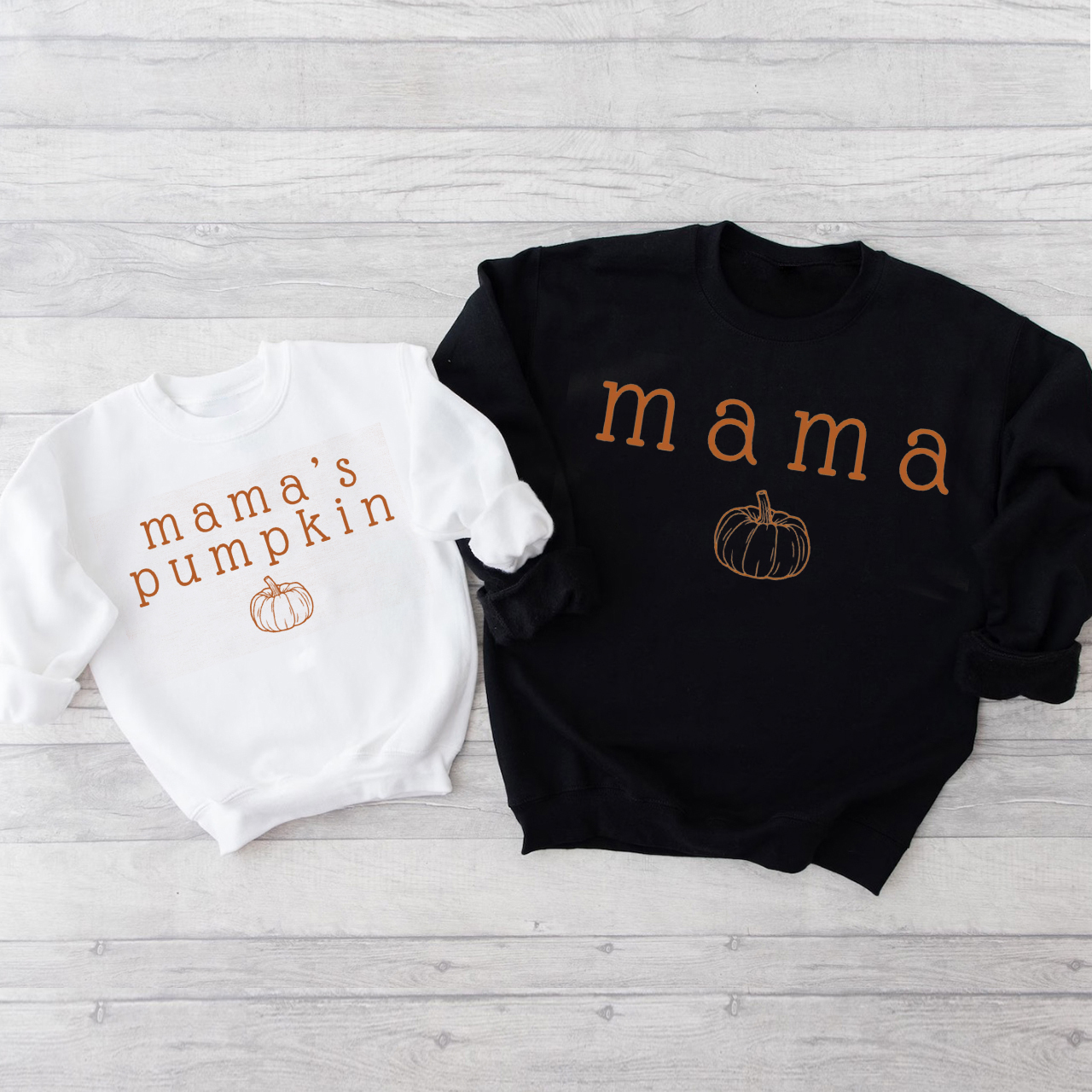 Mama and Mama's Pumpkin Halloween Sweatshirts