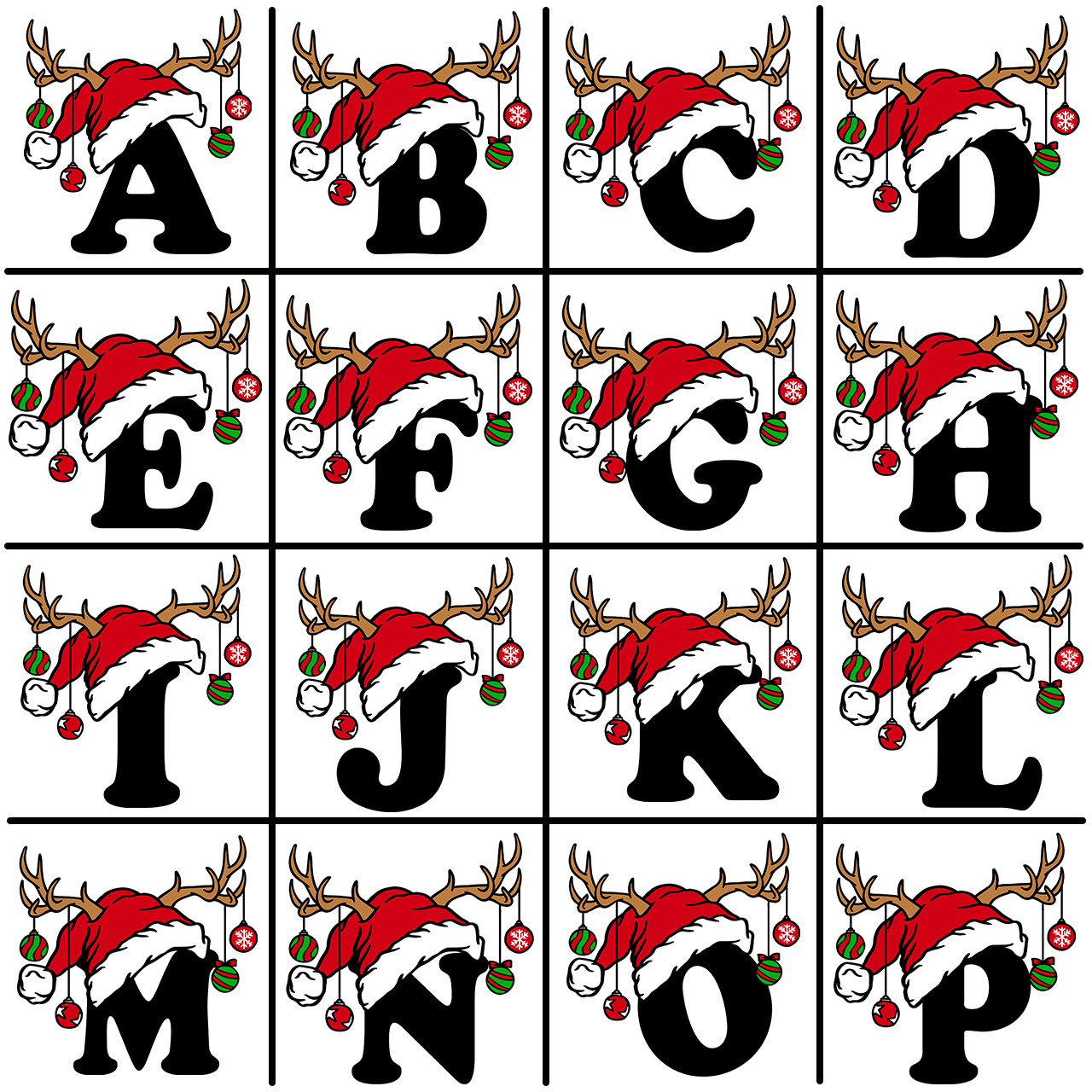Personalized Christmas Alphabet Family Matching Sweatshirts