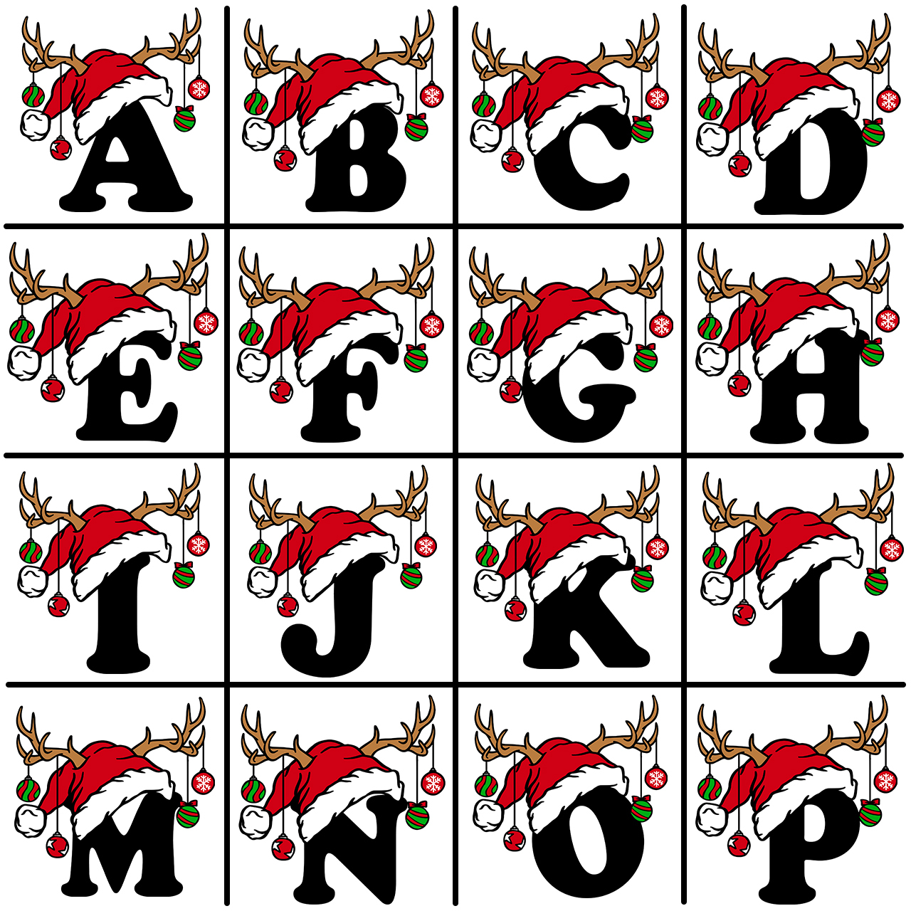 Personalized Christmas Alphabet Family Matching Sweatshirts