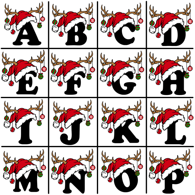 Personalized Christmas Alphabet Family Matching Sweatshirts