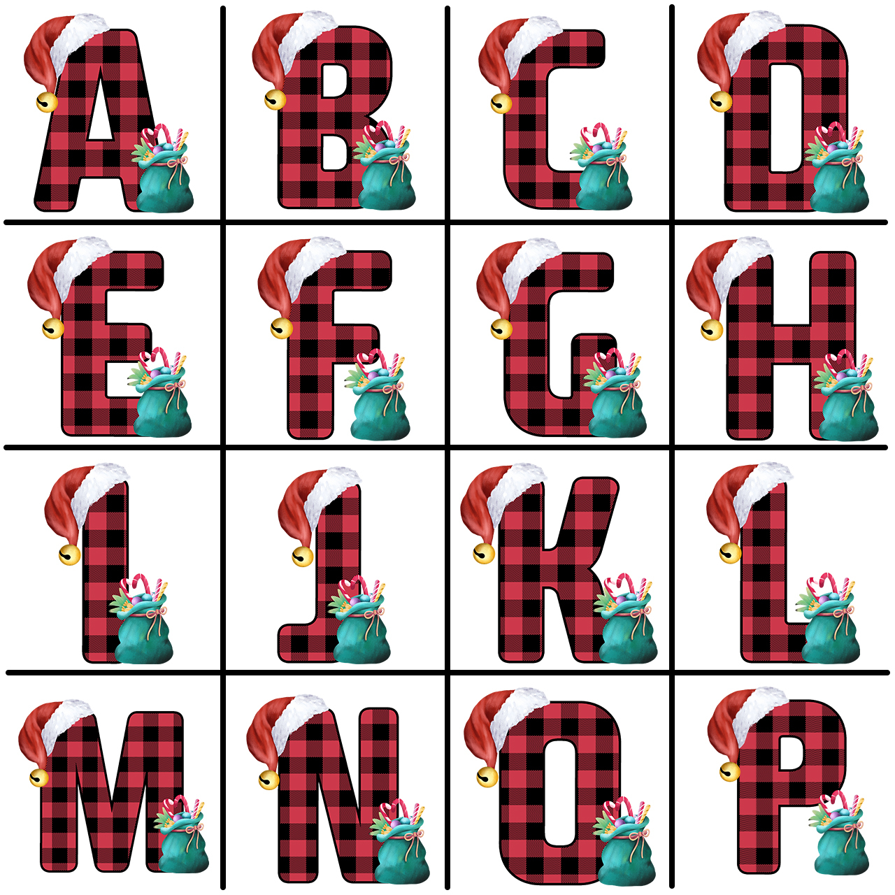 Funny Monogrammed Christmas Family Matching Pajamas Beepumpkin