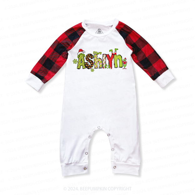 Personalized Christmas Doodle Letters Family Matching Pajamas Beepumpkin