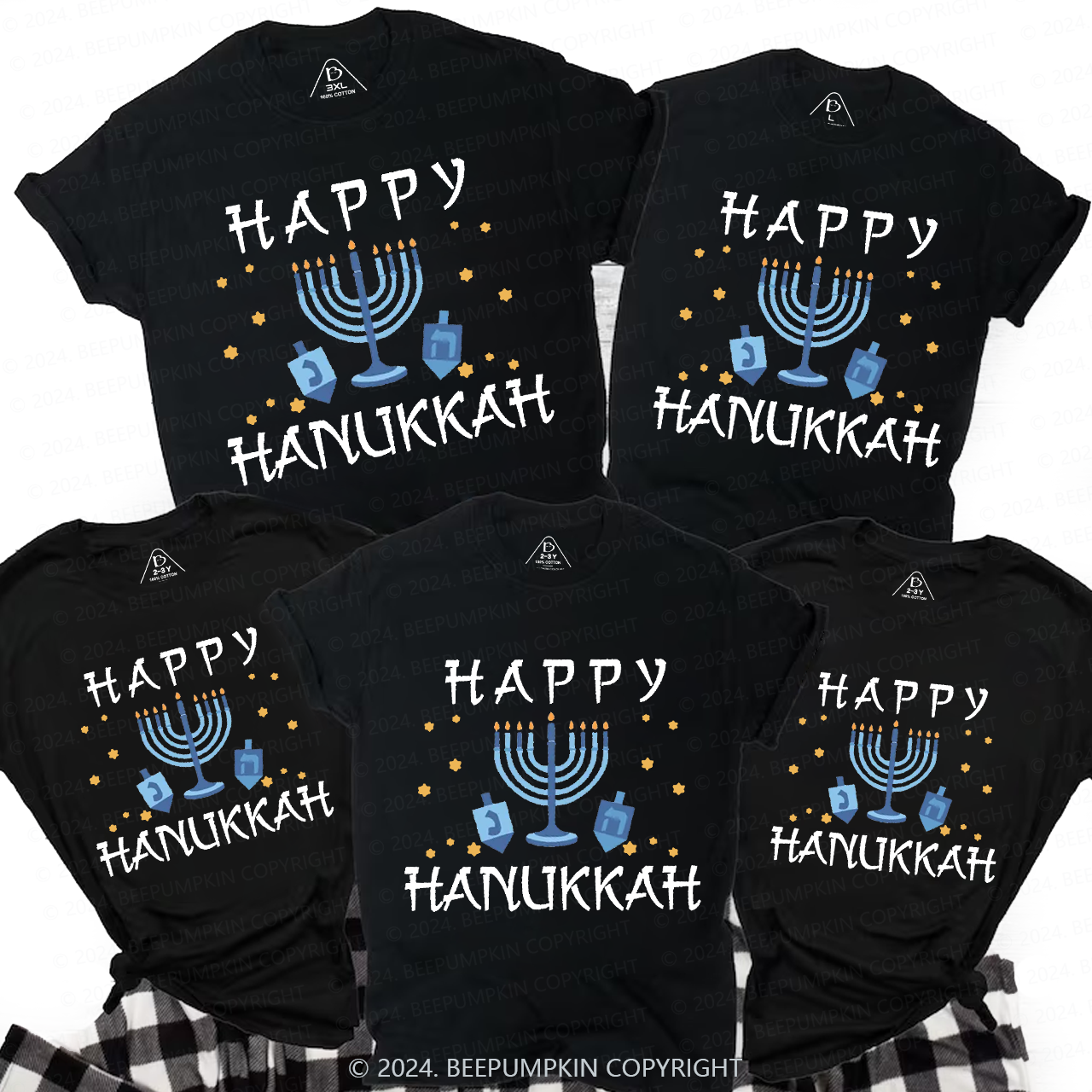 Happy Hanukkah Warmth by Candlelight Family T-Shirts Beepumpkin