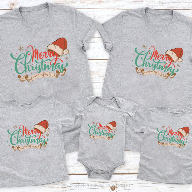 Christmas Happy New Year Family Matching Shirts Beepumpkin