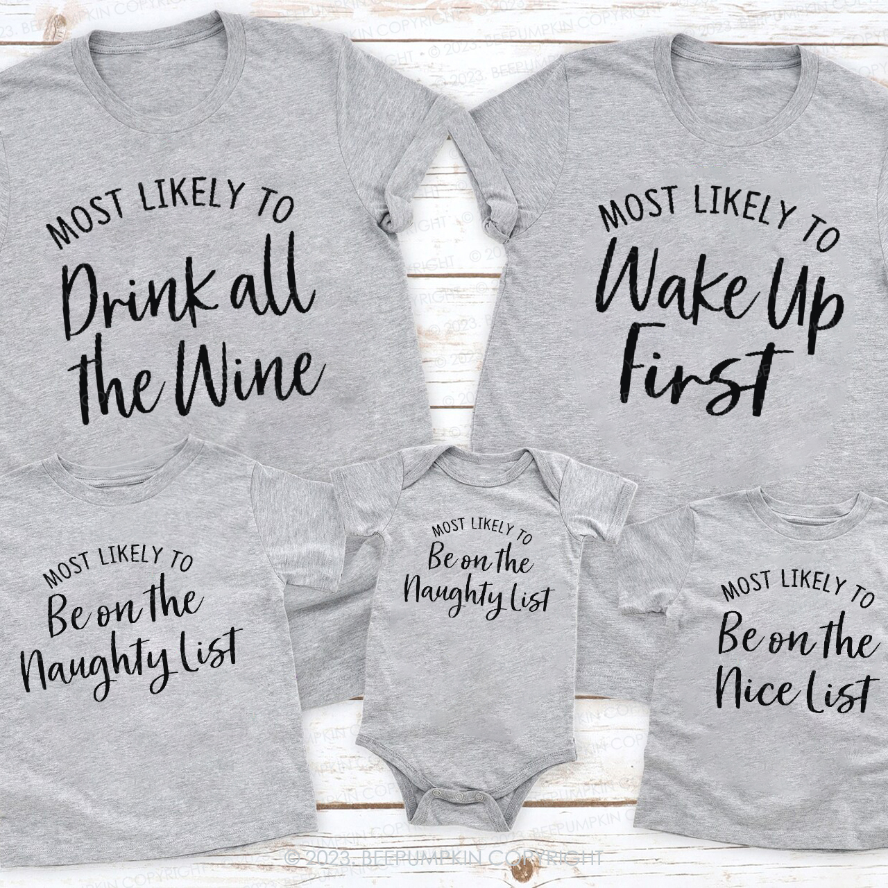 Most Likely To Funny Christmas Party Matching Shirts