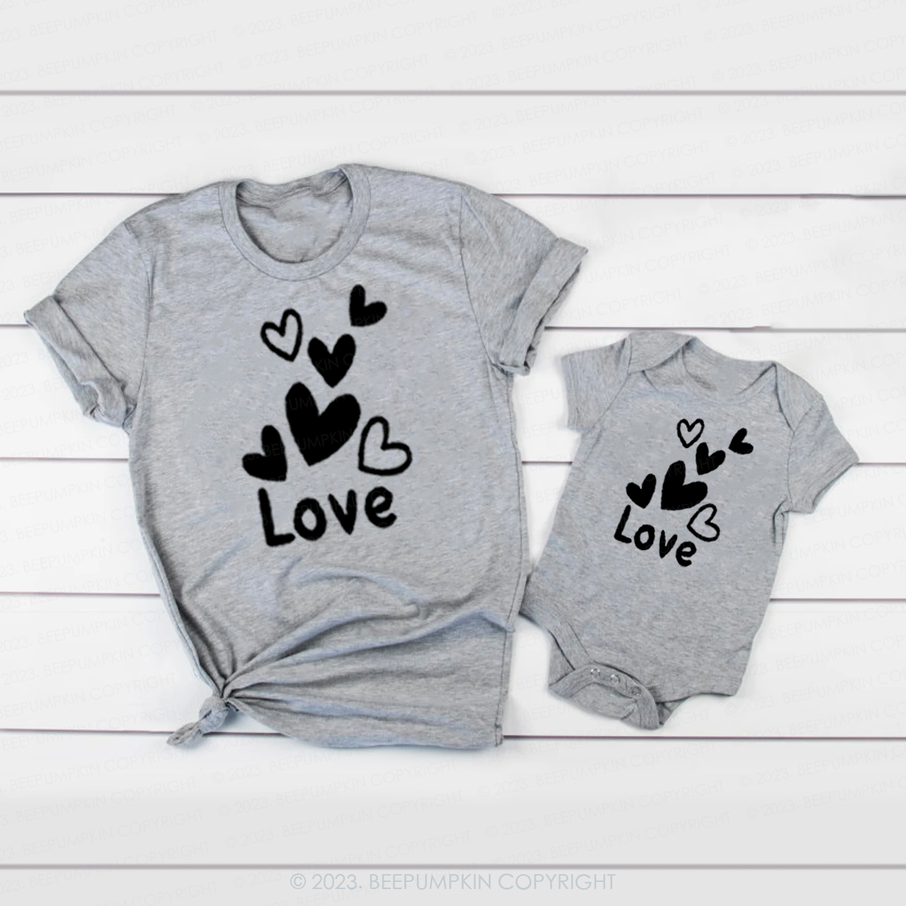 Floating Hearts Matching Valentine��s Shirts