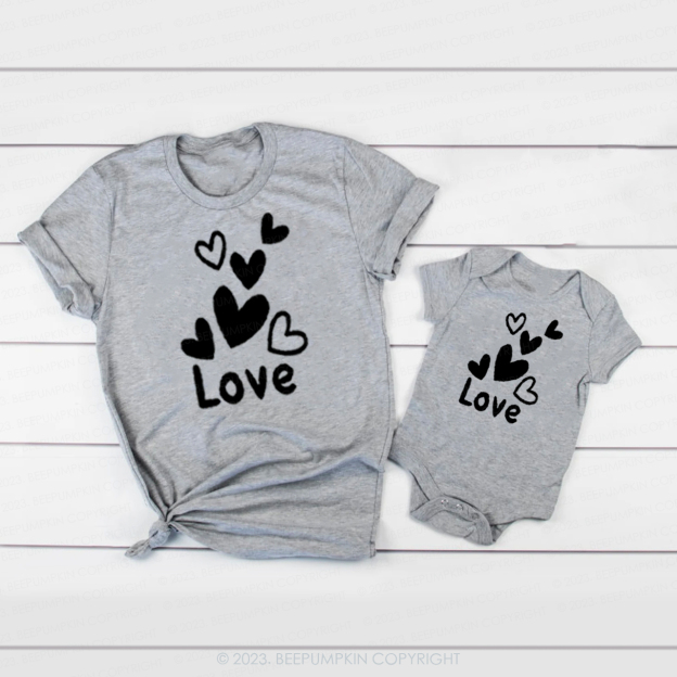 Floating Hearts Matching Valentine��s Shirts